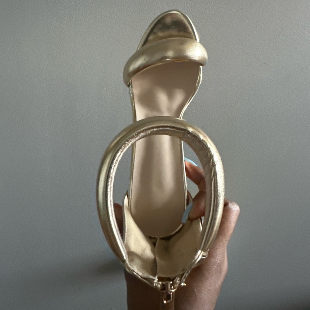 Gold High-heeled Sandals